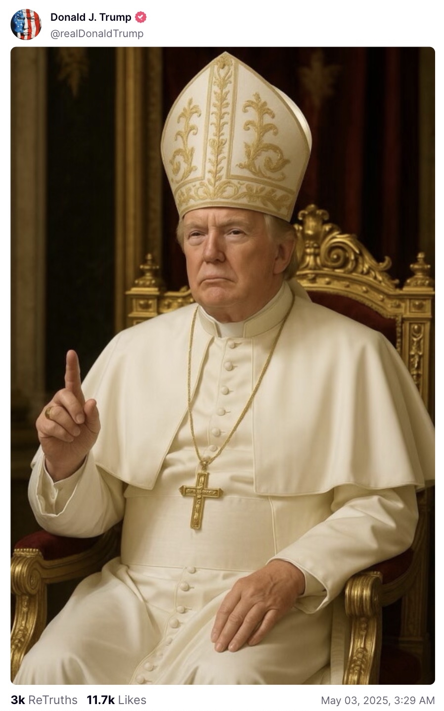 ‘This is a new low’: Trump slammed after sharing ‘blasphemous’ post just days after Pope Francis’ funeral
