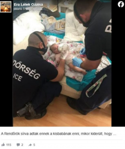 The police fed this baby in tears when it turned out that