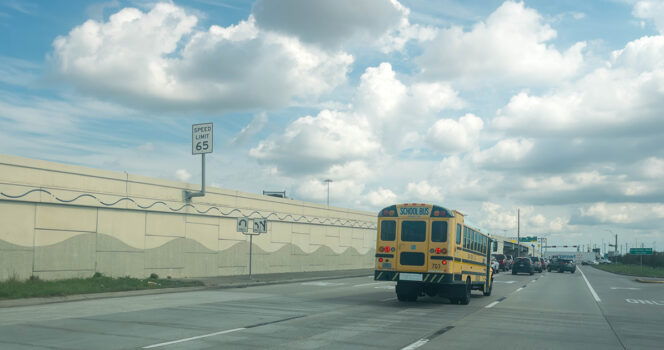 A total of 43 people were on the bus when it rolled over