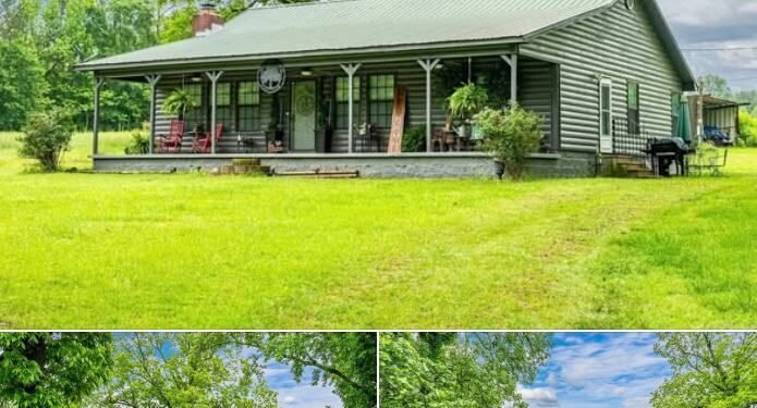 Wooded Retreat: Log Cabin with 12.92 Acres in Nashville, Arkansas