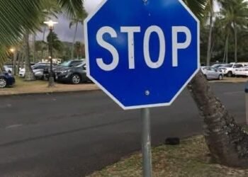The Meaning Behind a Blue Stop Sign