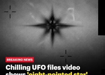Chilling UFO files video shows glowing ‘eight-pointed star’ with shape-shifting arms darting across the sky