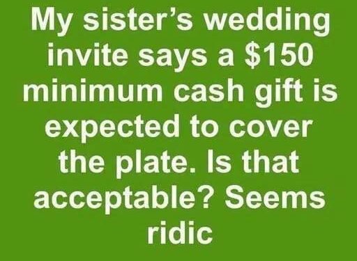 Is It Rude to Ask Wedding Guests for a Minimum Cash Gift? The Debate Dividing Modern Weddings.