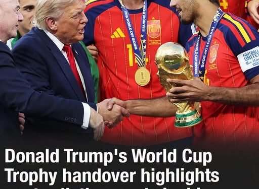 Donald Trump’s World Cup Trophy handover contradicts claim made by his doctor