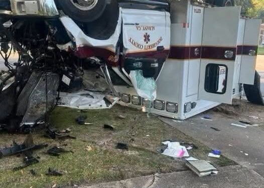 9 injured, including newborn child, in ambulance rollover crash…
