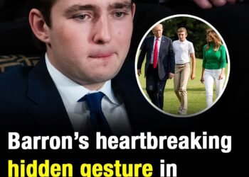 Barron Trump’s heartbreaking hidden gesture in family photos with Melania and Donald