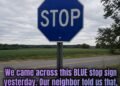 The Meaning Behind a Blue Stop Sign