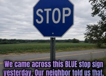 The Meaning Behind a Blue Stop Sign