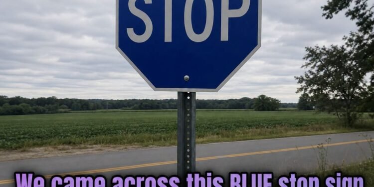 The Meaning Behind a Blue Stop Sign