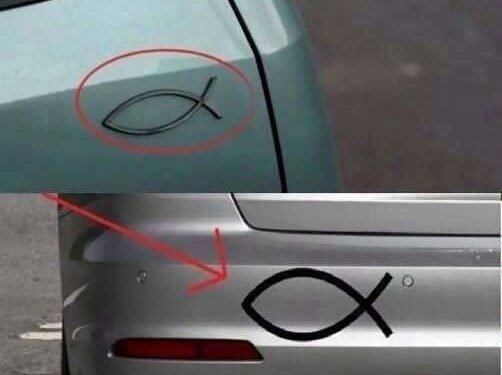 What Does the Small Fish-Shaped Symbol on the Back of Some Cars Mean?