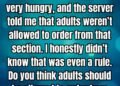 Should Adults Be Allowed to Order Kids’ Meals?