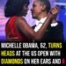 Michelle Obama turns heads at US Open with diamond-covered ears and a ring seen “from miles away”