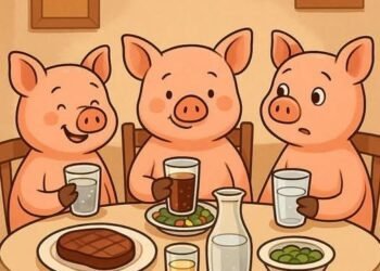 Three Little Pigs went out to dinner one night